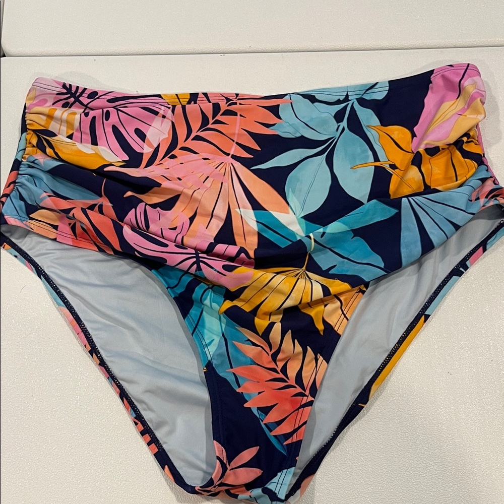 Cupshe Multicolor Tropical High-Waisted Bikini Bottom